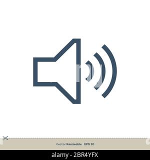Sound Lautsprecher Icon Vektor Logo Vorlage Illustration Design Stockfoto