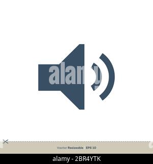 Sound Lautsprecher Icon Vektor Logo Vorlage Illustration Design Stockfoto