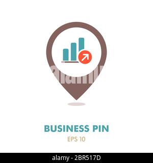Wachstum Grafik umriss Pin Symbol Karte. Finanzen unterzeichnen. Kartenzeiger. Karte Markierungen. Grafik Symbol für Ihre Web site Design, Logo, App, UI. Vector Illustration, Stockfoto