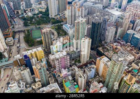 Hung Hom, Hongkong 21. April 2019: Stadt Hongkong Stockfoto