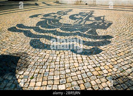 Blick auf typische Lissabon, Ornamente, die typisch für diese Stadt, Portugal Stockfoto