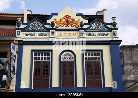 Restauriertes Gebäude 1930 in Ipoh in Malaysia Stockfoto