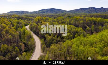 Der Parkway reist thru Appalachian und Blue Ridge Gebirge Stockfoto