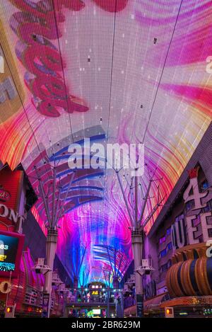 Lichtshow am Fremont Street Experience, Las Vegas, Nevada, Usa -06/24/15 - nur zu redaktionellen Zwecken. Stockfoto