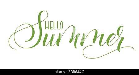 Pinsel Kalligraphie Hallo Sommer Stock Vektor