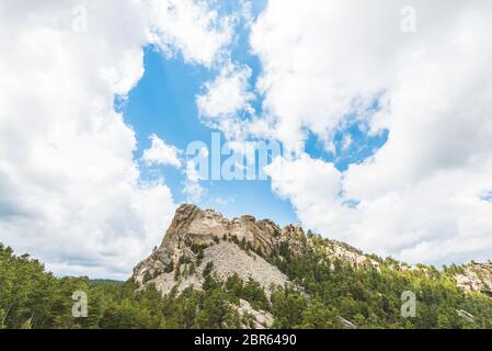 Mount Rushmore National Memorial an sonnigen Tagen, South Dakota, usa. Stockfoto