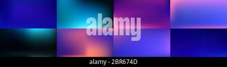 Set von glatten abstrakten bunten Mesh-Hintergründe Weiche fuchsia, türkis Farbverlauf. Moderne pralle Kulisse für Poster, Banner, mobile App-Bildschirm, invi Stockfoto