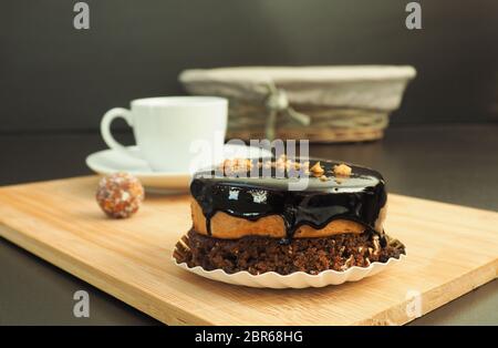 Süßes Gebäck mit chaocolate Nahaufnahme Stockfoto
