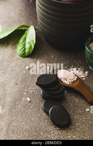 Wellness natürliches Konzept. Dayspa Kosmetik Produkte. Spa und Wellness. Stockfoto