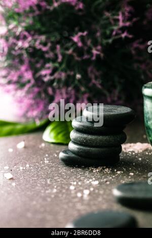 Wellness natürliches Konzept. Dayspa Kosmetik Produkte. Spa und Wellness. Stockfoto