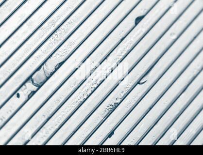 Polycarbonat-Struktur mit Wassertropfen innen, Hintergrund Foto Textur Stockfoto