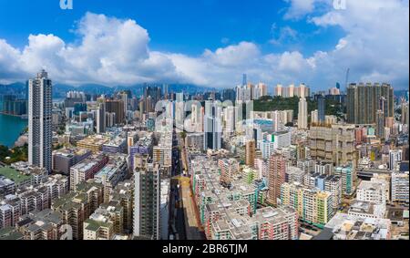 Nach Kwa Wan, Hongkong 17. Mai 2019: Blick von oben auf die Stadt Hongkong Stockfoto