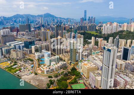 Hung Hom, Hongkong 12. Mai 2019: Panoramafotos für die Stadt in Hongkong Stockfoto