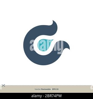 C Buchstabe Vektor-Symbol Logo-Vorlage flaches Design Stockfoto