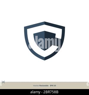 C Buchstabe Vektor-Symbol Logo-Vorlage flaches Design Stockfoto