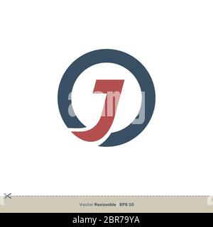 J Letter Vektor Logo Vorlage Illustration Design Stockfoto
