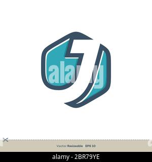 J Letter Vektor Logo Vorlage Illustration Design Stockfoto