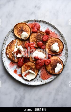 Ricotta Pfannkuchen Stockfoto