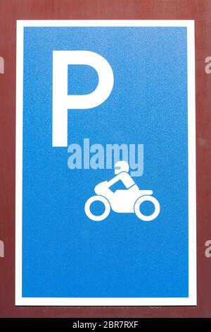 Schild Motorrad Parkplatz, Deutschland, Europa Stockfoto