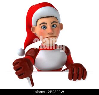 Spaß super Santa Claus - 3D-Darstellung Stockfoto