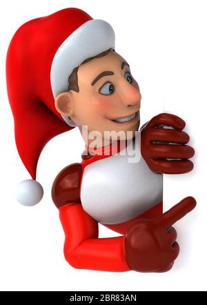 Spaß super Santa Claus - 3D-Darstellung Stockfoto