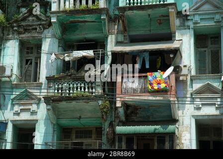 Hochdichtewohnungen, Yangon, Myanmar. Stockfoto