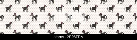 Hand gezeichnet niedlichen saluki Welpen mit rosa Schleife nahtlose Vektor-Grenze. Reinrassige Ahnentafel Haushund auf Pfote Hintergrund. Hundeliebhaber Haustier überall Druck Stock Vektor