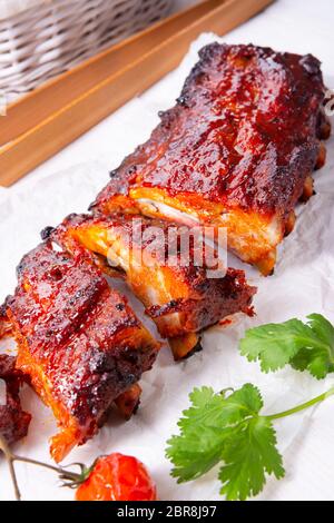 BBQ Spare Ribs vom Grill Stockfoto