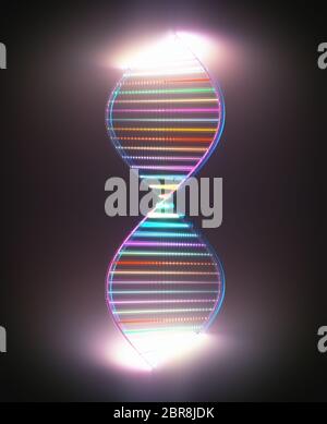 Bild von den genetischen Code der DNA. Konzept Bild für den Einsatz als Hintergrund. Farbige 3D-Darstellung. Stockfoto