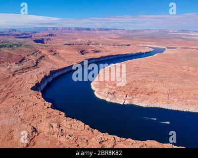 Luftaufnahme des Lake Powell in Glen Canyon National Park, Arizona, USA Stockfoto