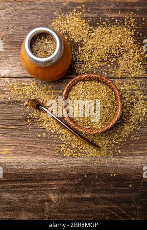 Mate Tee ist der traditionellen Südamerikanischen Koffein - reiche infundiert Trinken Stockfoto