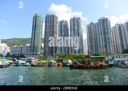 Hafen Aberdeen in Hongkong. Stockfoto