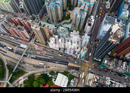 Hung Hom, Hongkong 12. Mai 2019: Blick von oben auf die Stadt Hongkong Stockfoto