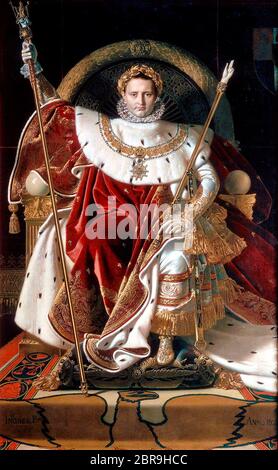 Napoleon auf seinem kaiserlichen Thron - Jean-Auguste-Dominique Ingres, 1806 Stockfoto