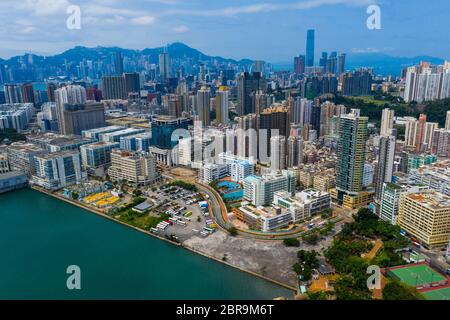 Hung Hom, Hongkong 12. Mai 2019: Blick von oben auf die Stadt Hongkong Stockfoto