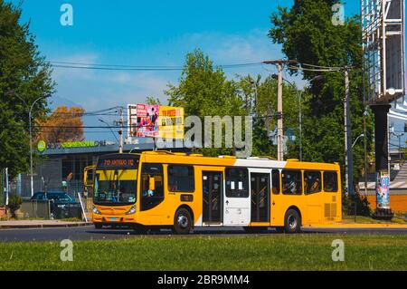 Santiago, Chile - September 2016: Ein Transitago-Bus in Santiago Stockfoto