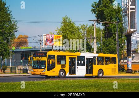 Santiago, Chile - September 2016: Ein Transitago-Bus in Santiago Stockfoto