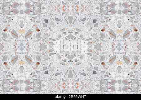 Terrazzo Bodenbelag Design Muster, Marmor alte Textur oder polierten Stein Kunst Hintergrund schön Stockfoto