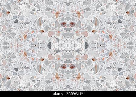 Terrazzo Bodenbelag Design Muster, Marmor alte Textur oder polierten Stein Kunst Hintergrund schön Stockfoto