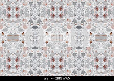 Terrazzo Bodenbelag Design Muster, Marmor alte Textur oder polierten Stein Kunst Hintergrund schön Stockfoto