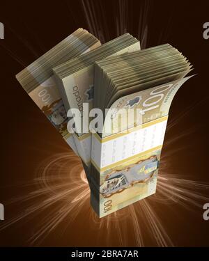 Stapel der kanadische Dollar (isoliert mit Clipping-Pfad) Stockfoto