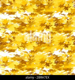 Gold Sterne Nahtloses Muster auf weißem Hintergrund. Gelbes Sternenmuster. Stockfoto