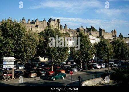 Historische befestigte Stadt Carcassonne.Aude Department, Region Occitanie.Frankreich Stockfoto