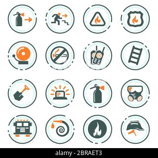 Feuerwehr-Icons set für Websites und Benutzeroberfläche Stockfoto