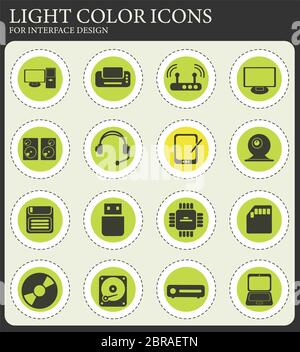 Computer Equipment einfach Web Icons für User Interface Design Stockfoto