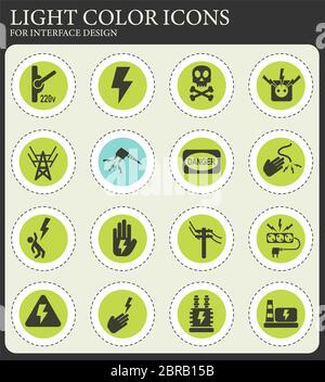 Hochspannung Web Icons für User Interfacedesign Stockfoto