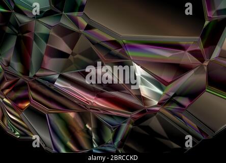 Abstrakt poliert glänzend Metall Glas Scherben Stockfoto