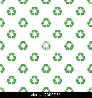 Nahtlose Recycling grüne Pfeile Hintergrund. Stock Vektor Illustration isoliert auf weißem Hintergrund. Stock Vektor
