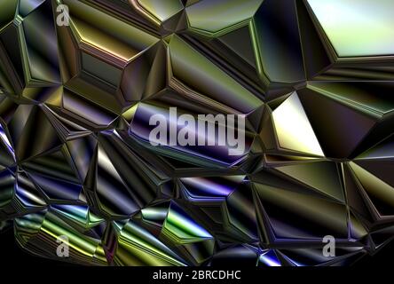 Abstrakt poliert glänzend Metall Glas Scherben Stockfoto