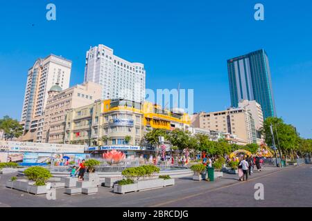 Nguyen Hue, Hauptfußgängerzone, Ben Nghe, Dong Khoi, Ho Chi Minh City, Vietnam, Asien Stockfoto